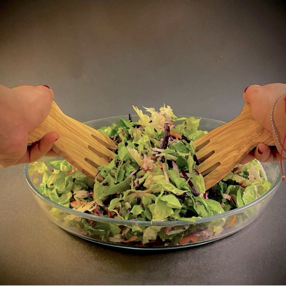2 Pcs Wooden Salad Server Wooden Salad Hands for Tossing & Serving - Picture 3 of 3